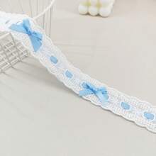 1 قطعة 1 ياردة شريط ملون، مع تريم من الدانتيل بشكل فيونكة، للملابس المصنوعة يدويًا، تغليف صناديق الهدايا، التطريز، الحياكة، حافة الخياطة، اكسسوارات الدانتيل الديكورية، اكسسوارات الخياطة