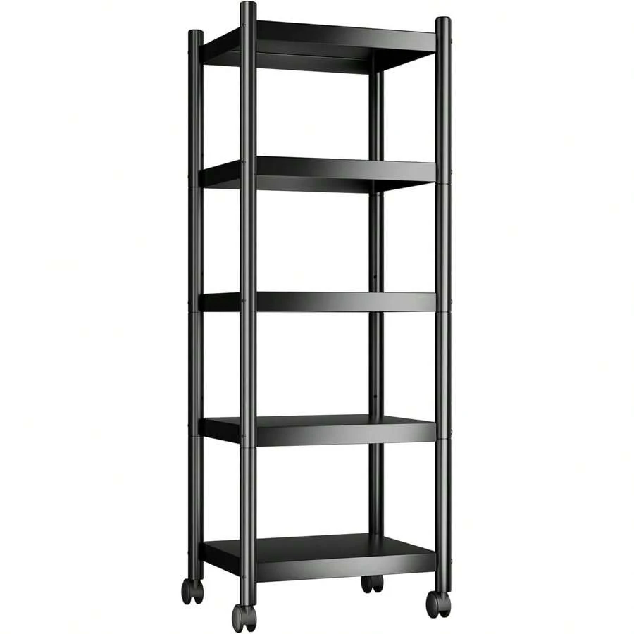Metal Shelves 5 Tier Shelving Units,Estantes Para Cocina,Storage Rack Shelf For Kitchen,Garage, Pantry, Closet Organizer, Utility Narrow Racks Carts With Wheels (15.7" L X 11.8" W X 54.3" H) - 15.7 英吋長 x 11.8 英吋寬 x 54.3 英吋高 - 查看 1