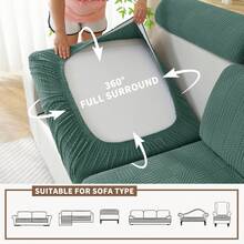 YSTELLAA Elastic Sofa Cover, Elastic Sofa Cushion Cover, Universal Sofa Cushion Cover, Sofa Cushion Covers, Sofa Cover - 淡綠 - 查看 5