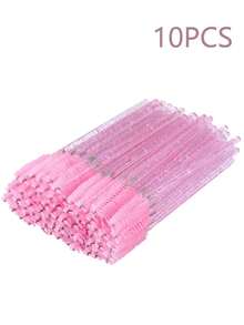 500/100/50PCS Disposable Crystal Pink Eyelash Brushes - Bendable Mascara Wands With Container, Professional Spoolies For Lash Extensions, Eyebrow Grooming & Castor Oil Application,Eyebrow Brush,Eyeshadow Brush,Spoolie,Spoolie Brush - Pink - View 13