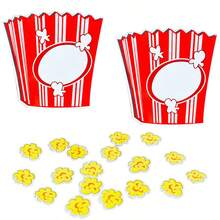 Quixorblex 1/2 张可重复使用的爆米花形状贴纸,可爱爆米花桶设计,棋盘游戏道具,爆米花公告板装饰,公告板和白板可吸附,可擦写,返校和节日礼物用品,适用于教室、办公室、家庭、派对 - 彩色 - 查看 12