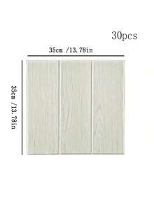 30pcs Waterproof Foam Wall Stickers, 3D Wood Grain Design Self-Adhesive Wallpaper, Suitable For Bathroom, Kitchen And Simple Home Wall Renovation