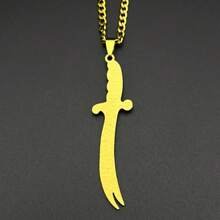 Exquisite Islamic Culture Arabic - Shaped Stainless Steel Pendant With Cuban Chain Silver & Gold Color For Men And Women Fashion Jewelry - Necklace - View 8