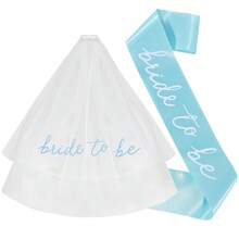 1 Set (2pcs) Fashionable Bride Double-Layer Veil With Strap, Solid Color Printed Wedding Essential Bachelorette Party Accessory