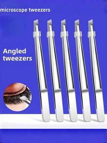 1支装专业不锈钢眉镊，脱毛钳，内生毛镊，斜口眉镊，胡须脱毛夹，睫毛辅助工具，价格实惠，圣诞礼物，化妆品，化妆工具，便宜好物，礼品，女士礼品，圣诞礼物 - 銀色 - 查看 2