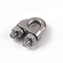 M5 Wire Rope Clamps (Pack Of 4), 304 Stainless Steel, U-Type Fasteners