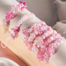 13 Grid 0.6-2.6cm Blue And White Mixed Acrylic Round Bead Flower Beads Can Be Used As Bracelets, Necklaces, Rings, DIY Jewelry Accessories, And Small Gifts