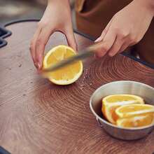 Caja plegable al aire libre, cesta de picnic, caja de almacenamiento, tapa de madera engrosada, caja de almacenamiento de vehículos de campamento multifuncional al aire libre - Marrón - Ver 7
