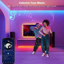 1 pieza Tira de luces LED, control de aplicación inteligente, luces de color que cambian con la música, luces RGB regulables para habitación, TV, cocina, bar, juegos, Navidad, decoración de fiesta - 24 TECLAS - Ver 9