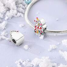 1 Pc Sliver Color Sparkling Winter Series Snowman Snowflake Ski Shoes Snow Boots Slippers Earflap Scarf Penguin Elk Polar Bear Charm Fit Original Bracelet Necklace Pendant Beads For Diy Jewelry Making Women Girl Christmas Party Jewelry Gift For Friends