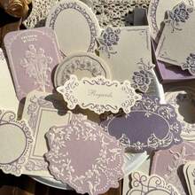 30 件/盒厚压花装饰便签，艺术压花特殊纸卡，剪贴簿材料