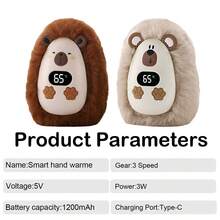 1200mAh Calentador de manos recargable, calentador de manos inalámbrico USB de doble uso con pantalla digital de temperatura, adecuado para camping al aire libre, caza, regalo de Navidad, para calentar las manos y los pies, reutilizable, decoración navideña, opción navideña - Multicolor - Ver 3