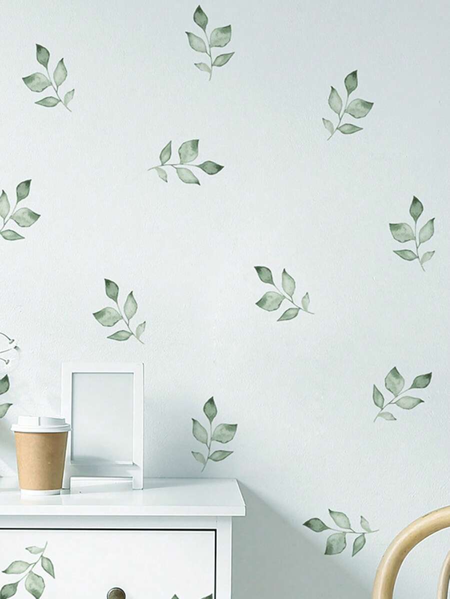 Modern Leaf Pattern Wall Sticker For Home Wall Decor, Stickers, Wall Decal, Vinly Decal For Home Decorations, Spring Decoration Items Refresh Your Home, Rama Decoration Stickers Gifts Birthday Graduation