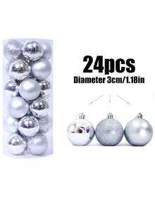 24pcs Christmas Balls, Christmas Ornaments, Colorful Plastic Electroplated Ball Ornaments ,For Christmas TreeMall Holiday Party Hanging Christmas Tree Upscale Hotel Restaurant Decoration ,Shatterproof Hanging Decorations ,Celebration Decoration Anniversary Birthday Everyday Exquisite Craftsmanship Fashion For Christmas, Birthday, Valentine's Day, Wedding Party, Home, Office, Outdoor, Christmas Tree, Create Holiday Atmosphere, Christmas Gift - Multicolor - View 15