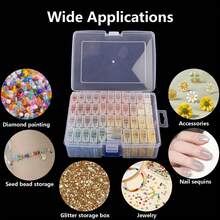 1 件 42/72 槽钻石画配件收纳盒，5D 钻石画珠子艺术套装盒，珠宝和美甲用品收纳盒，轻巧易用 - 無色 - 查看 10