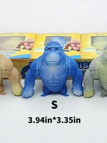 1/3个弹力橡胶大猩猩玩具，圣诞礼物，乳胶填充恶作剧娃娃，创意搞笑恶搞玩具，柔软可爱，可自由拉伸，用于缓解压力和焦虑，办公室和旅行减压玩具，玩具，抗压，派对游戏 - 彩色 - 查看 19