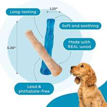 Outward Hound Dogwood Puppy Durable Dog Chew Toys, Real Wood &Amp; Teething Bone, 2-Pack, Small - MàuG - Xem 4