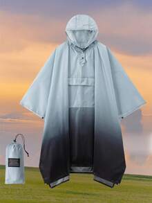 3-In-1 Multifunctional Hooded Rain Poncho For Adults With Neckline Buttons, Portable Raincoat With Pockets, Lightweight Rain Jacket For Women And Men Outdoor Activities