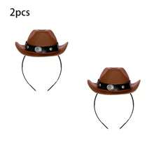 2 Pieces Denim Hat Women's Mini Headband Western Style Birthday Christmas Party Gift, Party Decoration Hat