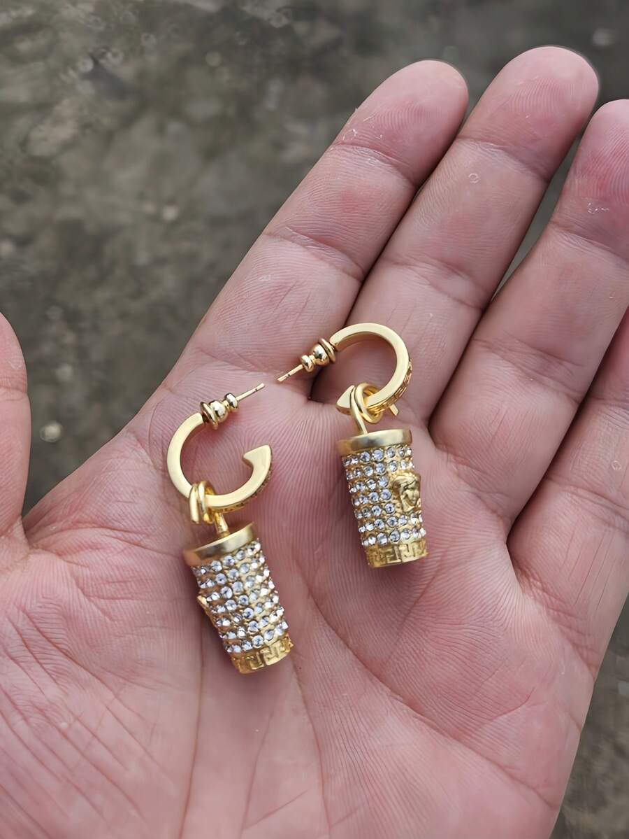 18 Karat vergoldete, dicke und strapazierfähige Fang-Familie Klassische neue Ohrringe, modische und exquisite Anhänger-Ohrringe mit Volldiamanten für Frauen, geeignet für den täglichen Gebrauch, Veranstaltungen und als Geschenk