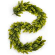 1 Peça Guirlanda de Natal, Guirlanda de Pinheiro Norfolk Verde DIY, Plantas Artificiais e Trepadeira Floral para Decoração de Natal Interna/Externa, Casamento, Festa, Escada, Lareira, Aparador, Guirlanda Falsa de Agulhas de Pinheiro Bicolor