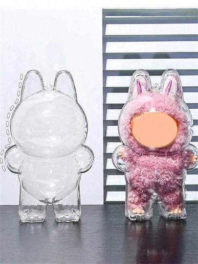 1 件 LABUPU 透明保护套，升级版水晶透明亚克力保护套，适用于 第一代站立式和第二代坐式，防尘罩背包挂件，厚实高清透明，防刮防震，易于打开/关闭，可挂在包包、钥匙扣上（无娃娃）万圣节配饰教师节