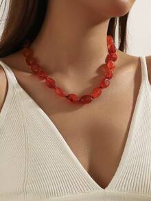 1 pieza Collar de cuentas de plástico con nubes de estilo bohemio en colores multicolor, joyería hecha a mano para usar en la playa y días festivos de verano, regalo ideal para uso diario