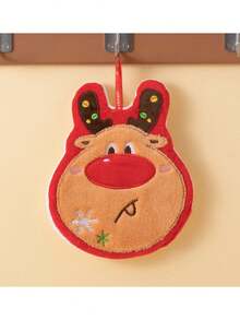 Prosop de mână de pluș de Crăciun, prosop de mână agățat, Moș Crăciun, clopoței, om de zăpadă, prosop de mână cu mănușă de Crăciun cu ren, cadou drăguț de Crăciun pentru casă, bucătărie, baie, Crăciun, cadou de sărbători de Anul Nou