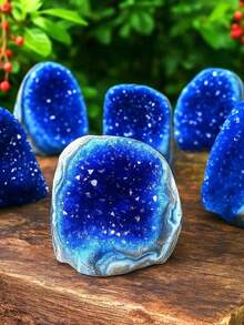 1pc Blue Crystal Cluster, Vivid Crystal Cluster - Unique Holiday Gift - Suitable For Home And Office Decor - Blue - View 5