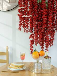 Decoración del hogar dulce 43" Ramo artificial de flor de glicinia de seda, vid artificial de glicinia de seda colgante, guirnalda colgante para decoración de boda, tallo de flor colgante, 6 ramas, flores de glicinia de primavera, flores de boda (Burdeos) - Burdeos - Ver 6