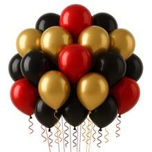 20/50PCS Red, Black And Gold Latex Balloon Set, 5/10/12 Inch Balloon Garland Kit For Wedding, Birthday, Bachelorette Party, Anniversary, Gender Reveal, Christmas Party, Balloon Arch Decorations, Photo Backdrop, DIY Party Decor - Black, Gold and Red Suit - View 2