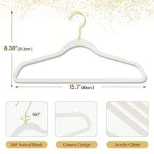 5/10 piezas Perchas de acrílico transparente Perchas de plástico con brillo Perchas para trajes antideslizantes y ahorradoras de espacio Perchas de ropa resistentes con muescas antideslizantes Perchas de ropa transparentes de plástico para armarios de adultos, perchas de lavandería ahorradoras de espacio para vestidos y trajes