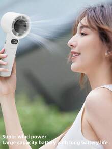 Handheld Portable Fan, High-Speed USB Rechargeable With Digital Display & 120 Infinite Speeds. Precision Airflow Control For Personalized Cooling. Ideal For Travel, Office Desks, Camping Trips & Home Use. Perfect For Professionals. (Multiple Colors). - 多色 - 查看 6
