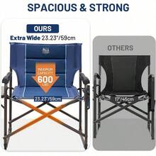 XXL Oversized Directors Chair 600lbs Heavy Duty Camping Chair With Cooler Bag Table Portable Folding Chair With Wide Seat For Tailgating Patio Outdoor Blue 2 Pack - Blue-1 Pack - View 6