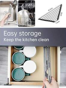 1 buc suport de depozitare triunghiular pliabil din oțel inoxidabil pentru chiuvetă mică de colț - Scurgere de bucătărie multifuncțională pentru chiuvetă, organizator antirugină, trepied și suport - economie de spațiu (negru/gri). Raft de depozitare pentru bucătărie. Depozitare și organizare în bucătărie, necesități casnice și zilnice, convenabil și practic.