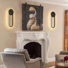 ZMH Wall Lamp LED Wall Light Indoor - 12W Staircase Lamp 41cm Black Hallway Lamp Modern Design 3000K Warm White Minimalist Wall Lighting For Bedroom Living Room Hallway Staircase Kitchen - A - 查看 5