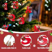 زخارف حرفية من الألف إلى الياء لتزيين شجرة عيد الميلاد - علامات شخصية معلقة للأبجدية الإنجليزية لصنع زخارف DIY