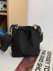 Men's Retro Mini Messenger Bag, Unique Design Crossbody Shoulder Bag, Casual Street Style Phone Pouch - Black - View 4