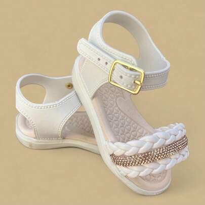 Sandália Baby Infantil com Bebê Kids Pedrinhas Brilhantes Conforto e Estilo