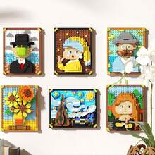 1 Painting Building Block, DIY Painting Building Blocks ,Starry Sky, Young Girl, Sea Wave,Mountains, Building Block, Birthday Gift,Painting Lover Desktop Decoration,Living Room Decoration,Office Desktop Ornament.