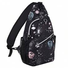 Mochila Sling de Viaje y Senderismo en Estilo Casual - Negro Galaxia, Poliéster Ligero para Adultos - ‎Base Negro Galaxia - Ver 2
