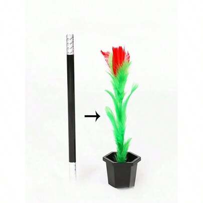 1pc Magic Trick Toy, Magic Wand To Flower, Transforming Magic Box, Magic Coin Trick Props, Suitable For Family Party, Street Performance, Stage Show