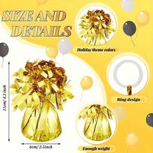 1/3/6个装金属气球配重，DIY氦气球桌饰气球配重派对装饰，适用于生日、婚礼、周年纪念、新年、圣诞节、节日派对家居装饰、圣诞装饰、房间装饰、冬季圣诞装饰、家居圣诞礼物、圣诞装饰 - 彩色 - 查看 4