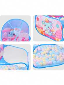 Foldable Cartoon Ball Pit Tent: Indoor/Outdoor Children's Playground - With Ball Pool And Basketball Hoop (Balls Not Included) - Multicolor - View 12