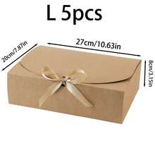 2 件/5 件/10 件带盖礼品盒，棕色礼品盒散装配棕色蝴蝶结丝带，伴娘求婚礼物盒，牛皮纸礼品盒，适用于婚礼、圣诞节、万圣节、派对、单身派对、婚礼、单身女郎、新娘、派对装饰生日、伴娘求婚礼物、婚礼装饰、新娘送礼会 - 咖啡棕 - 查看 16