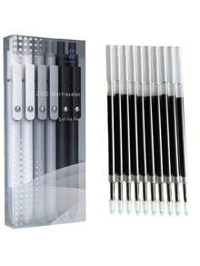 6/10/16 支简约中性笔，0.5 毫米细尖黑色墨水笔，适用于考试、绘画、书写，防水快干，适用于日记、护士、美学、学生和办公室使用（黑色、灰色、白色）