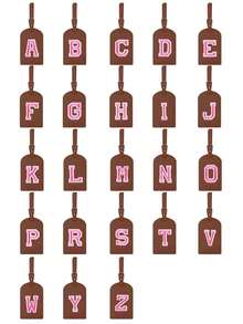 1 Etichetta per bagaglio con iniziale approvata TSA, con ricamo a lettera rosa su asciugamano, etichetta per bagaglio in pelle PU personalizzata con lettera da A a Z e scheda aziendale con pellicola protettiva, etichetta da viaggio bianca e carina a forma di lettera per uomo e donna, accessori da viaggio come zaino, borsa da palestra, bagaglio, essenziali per il ritorno a scuola