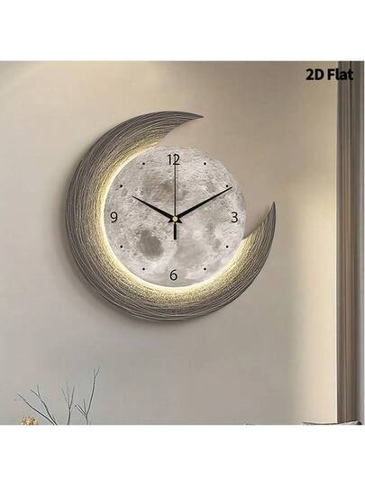 1pc 12inch/16inch Creative Arts Planet ative Painting Wand Clock, Super Quiet Quartz Movement, No Ticking Sound, Room ation, Home Living Bedroom Classroom Kitchen Office ation view 11