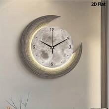 1个12英寸/16英寸2D创意星球装饰挂钟，超静音石英机芯，无滴答声，适用于房间、家居、客厅、卧室、教室、厨房、办公室装饰