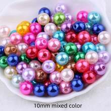 100/300/1000pcs ABS Faux Pearl Straight Hole Beads, Mixed Colors, 4/6/8/10mm, For Making Bracelets, Earrings, Necklaces DIY - Multicolor - View 6